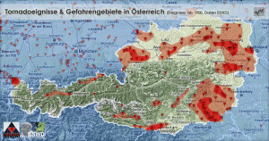 Tornadogebiete Österreich